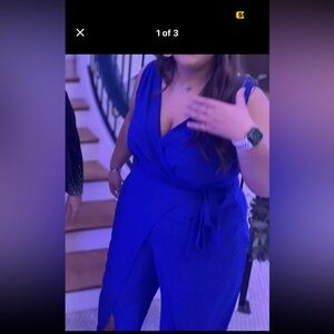 Vibrant Blue Sleeveless Jumpsuit